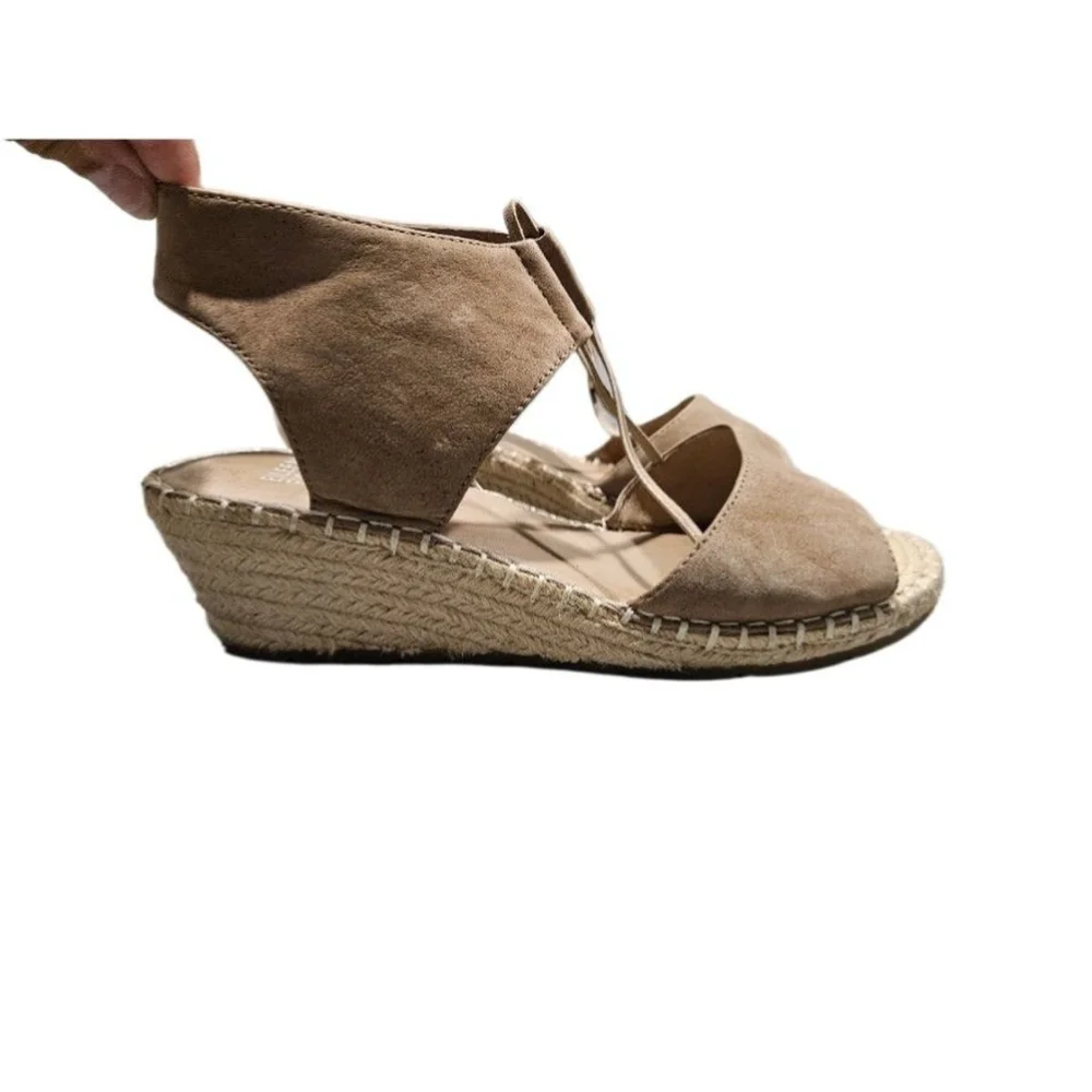 Women's Eileen Fisher Tan Wedge Sandals Size 7 - Picture 2 of 5